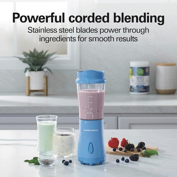Beach Portable Blender Blue Personal Smoothie Maker 14oz BPA Free Travel Cup - Picture 4 of 8